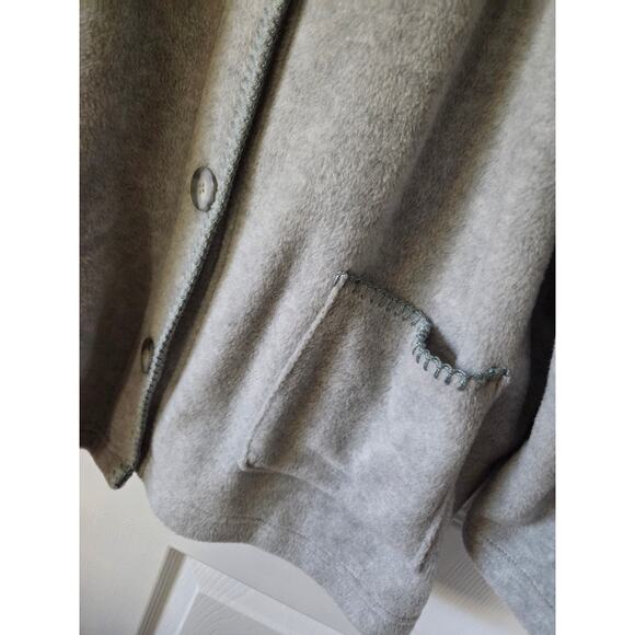 Soft as a Grape XL Gray Button Up Cardigan Jacket Cape Code Chunky Button - Picture 3 of 6